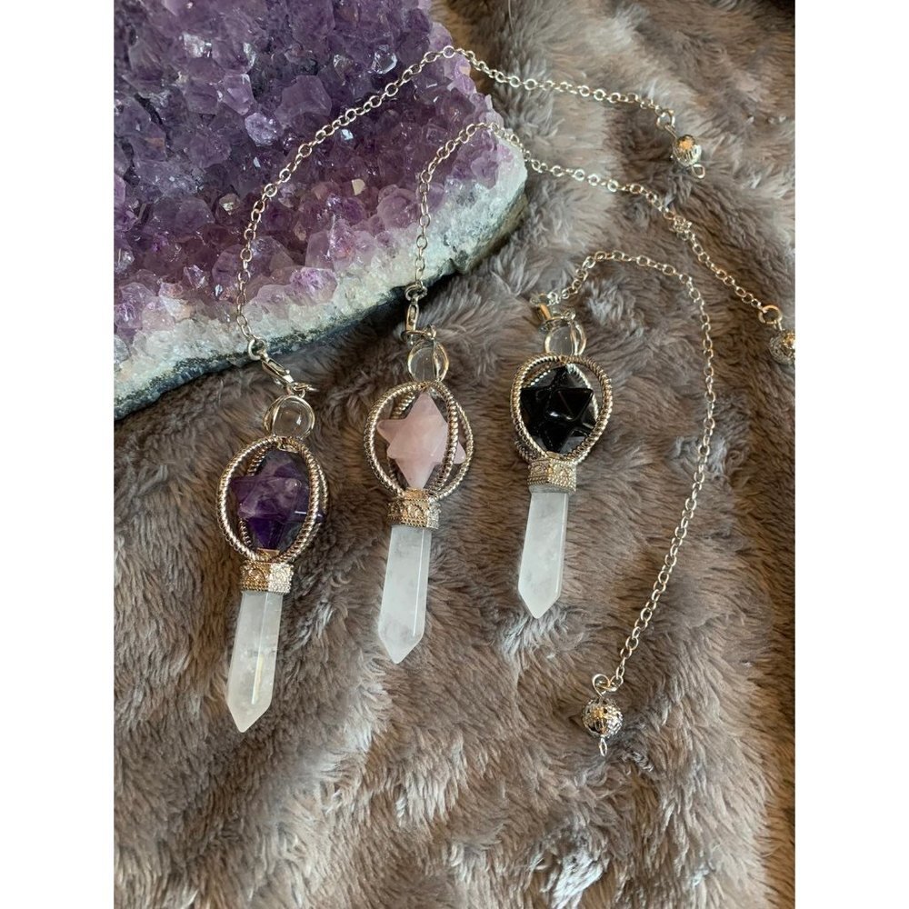 Amethyst Merkaba Divination Quartz Crystal Pendulum